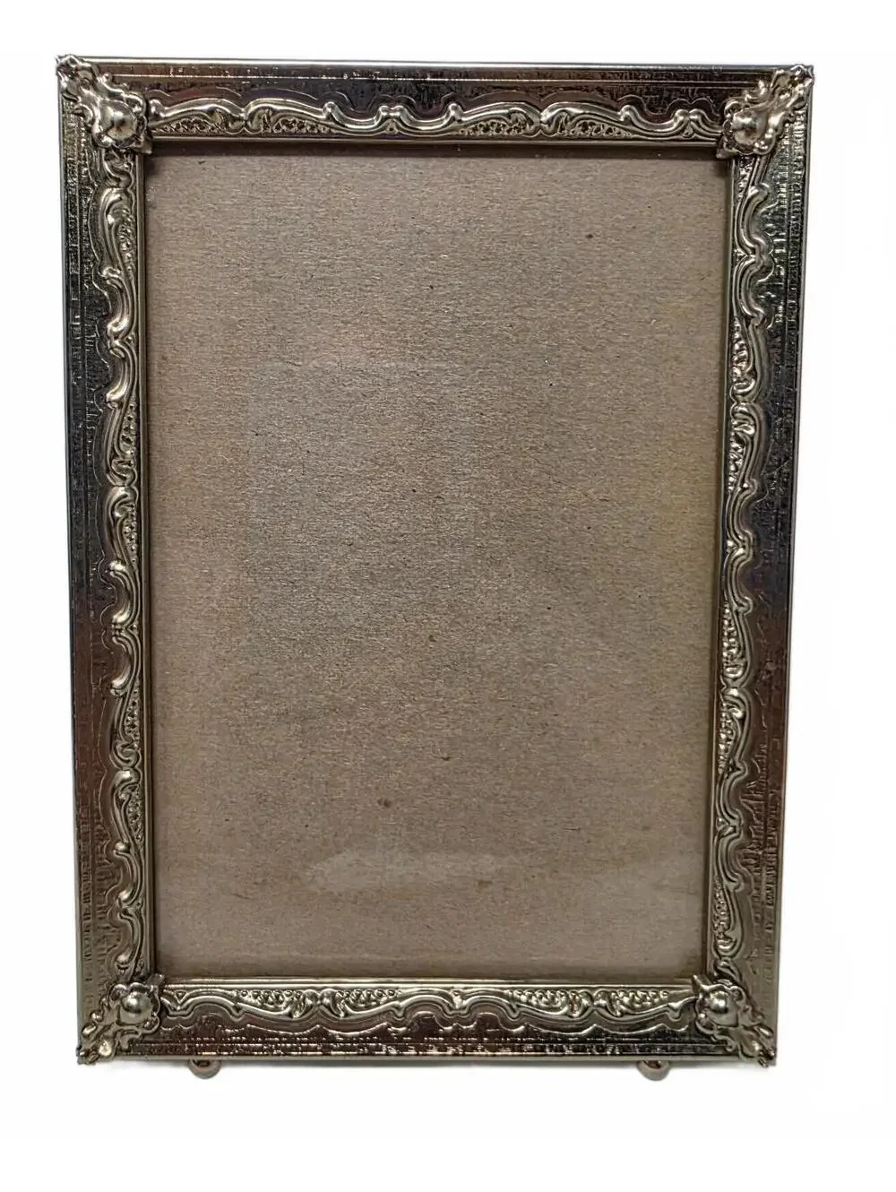 Vintage Ornate Gold Tone Metal 4x6 Picture Frames Pair Regency